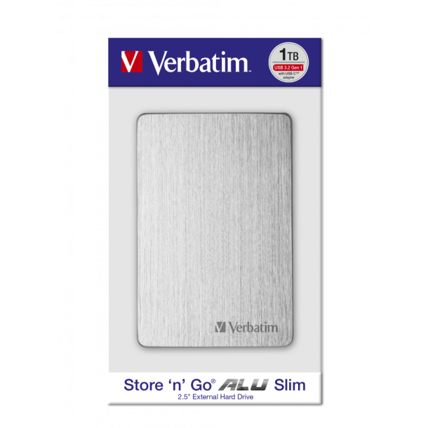 Store &acute;n&acute; Go ALU Slim 2.5 Ext. Hard Drive 1TB, Silver