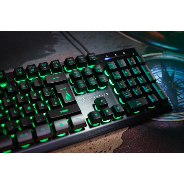 SUREFIRE KingPin X2 Metal Gaming RGB Keyboard QWERTY Nordic