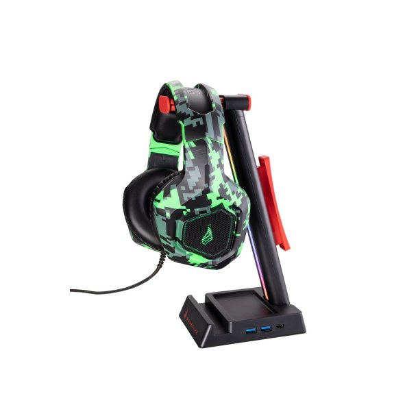 SUREFIRE Vinson N2 Dual Gaming RGB MF Headset Stand, Black
