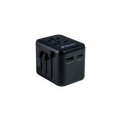 Universal Travel Adapter UTA-02 PD20W/QC / 1xUSB / 1xType-C