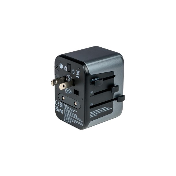 Universal Travel Adapter UTA-03 PD30W/QC / 2xUSB / 2xType-C