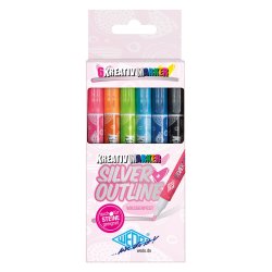 Kreative outliner pen assorted (6) Silver