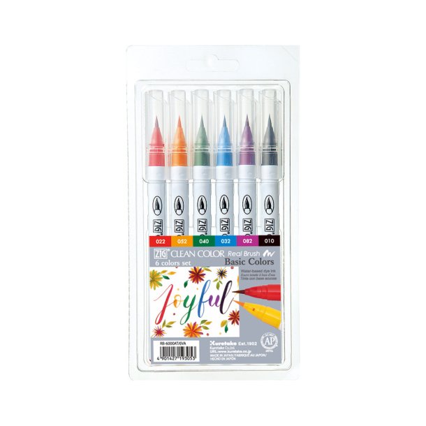 Zig Clean Color Pensel Pen St m. 6 stk