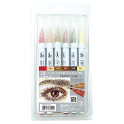 Zig Clean Color Pensel Pen St m. 6 stk Portrait colors II